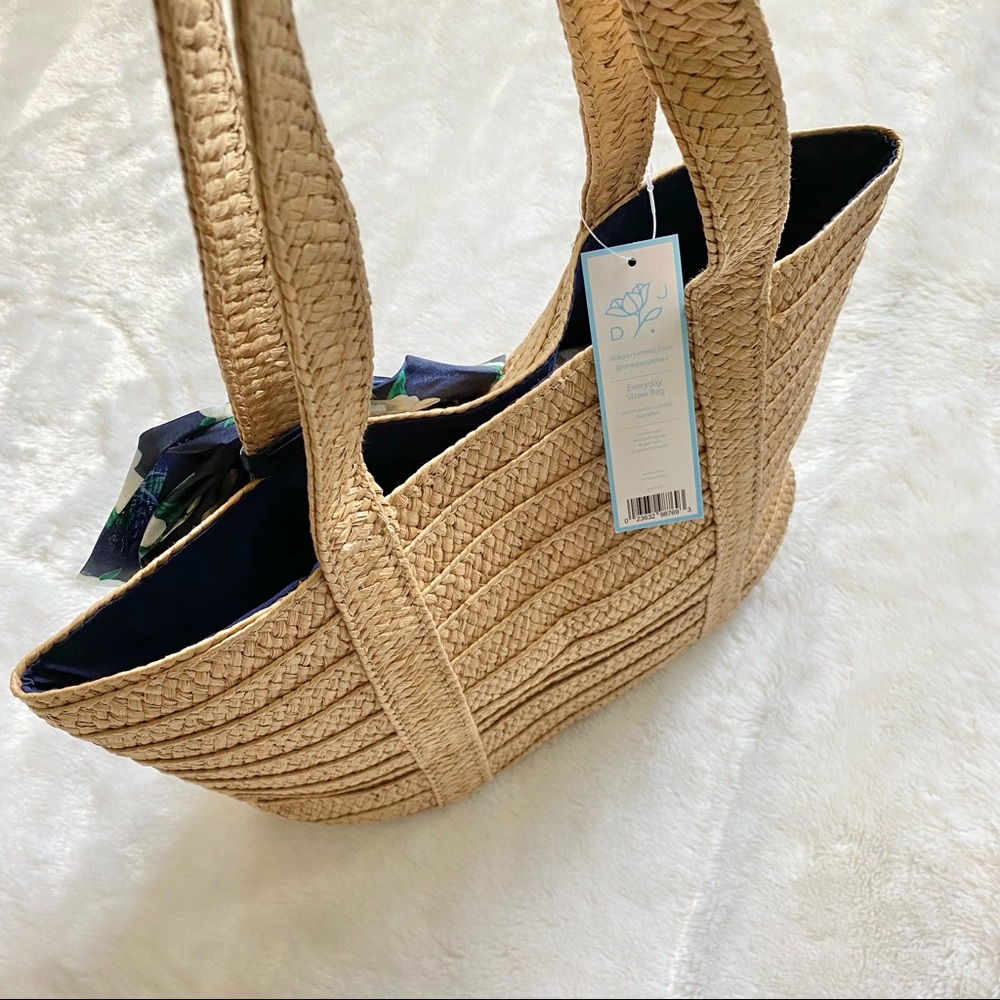 NEW Draper James Straw Tote with Scarf - Picture 5 of 7
